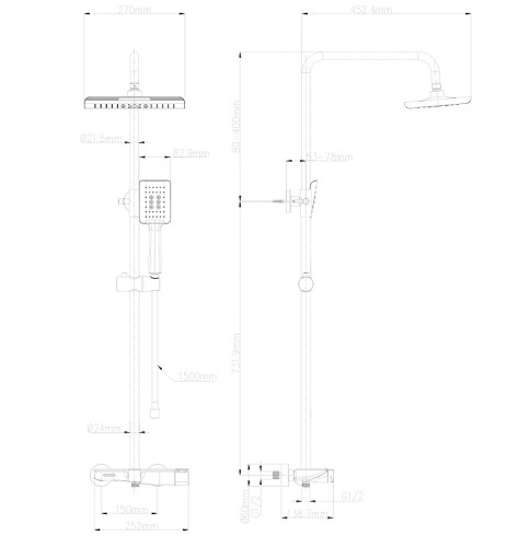 Душевая система Wonzon & Woghand WW-AE33110-CR цвет Хром