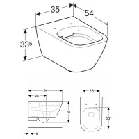 Унитаз Geberit Smyle Square 500.208.01.1 подвесной без сиденья фарфор подвесной