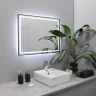 Зеркало Fixsen Led 100х80 FX-2100F с подсветкой Графит с сенсорным выключателем и диммером