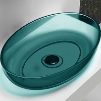 Раковина-чаша Abber Kristall 60 AT2801Aquamarin Бирюзовая полиэфирная смола накладная