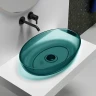 Раковина-чаша Abber Kristall 60 AT2801Aquamarin Бирюзовая полиэфирная смола накладная
