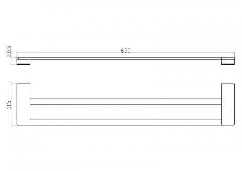 Полотенцедержатель Wonzon & Woghand Eclipse WW-9111-BL двойной цвет Черный