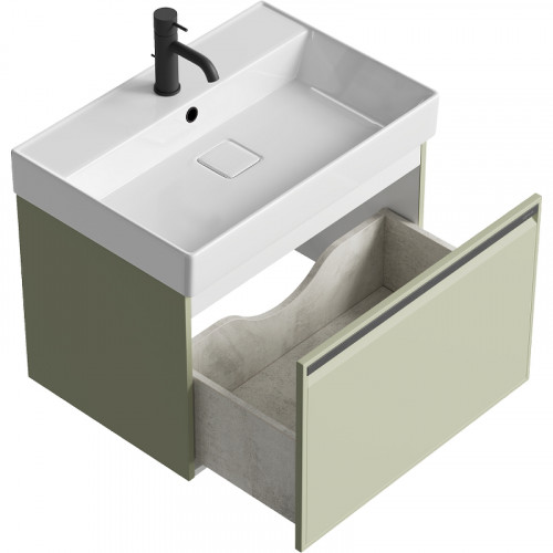 Тумба под раковину Aqwella Pure 65 PUR0165SH подвесная Шалфей зеленый