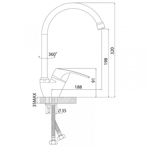 Смеситель для кухни Rossinka D40-23 Хром
