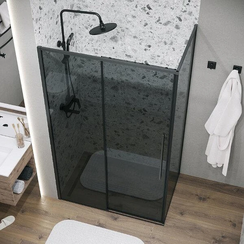 Душевой уголок Grossman Galaxy 140x100 120.K33.01.1410.21.10 профиль Черный матовый стекло тонированное