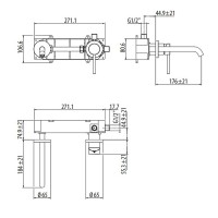 Смеситель для раковины Gattoni Circle Two 9135/91NO Черный матовый латунь