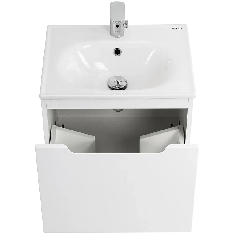 Тумба под раковину BelBagno Etna 60 ETNA-600-1C-SO-BL-P подвесная Bianco Lucido МДФ / ЛДСП
