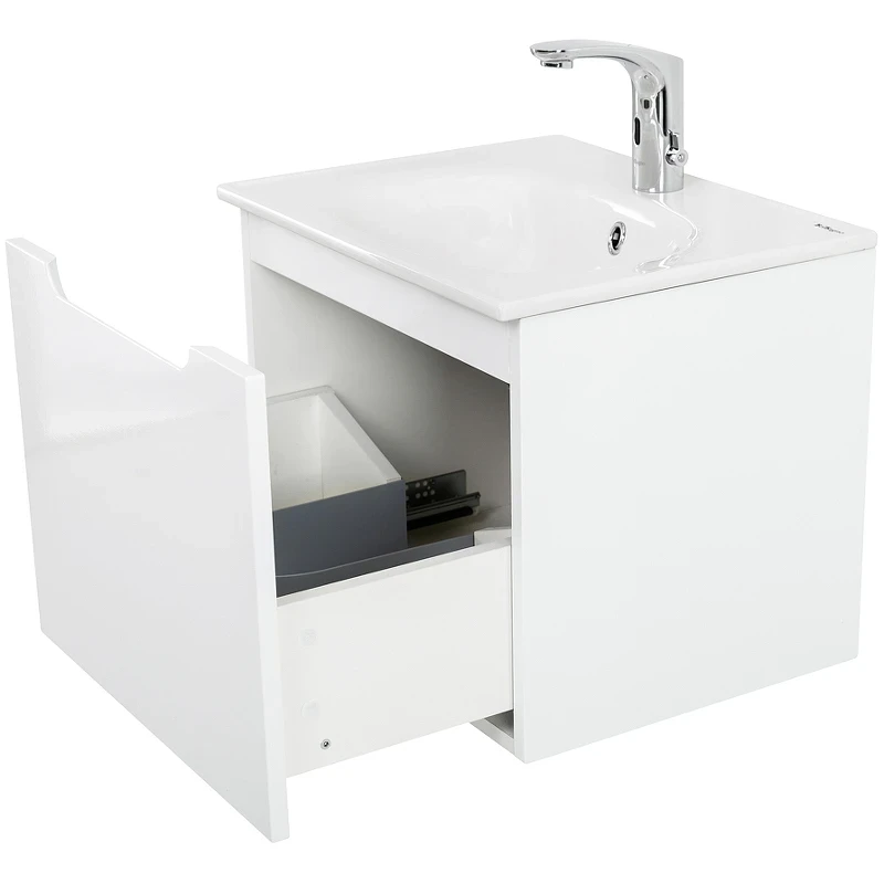 Тумба под раковину BelBagno Etna 60 ETNA-600-1C-SO-BL-P подвесная Bianco Lucido МДФ / ЛДСП