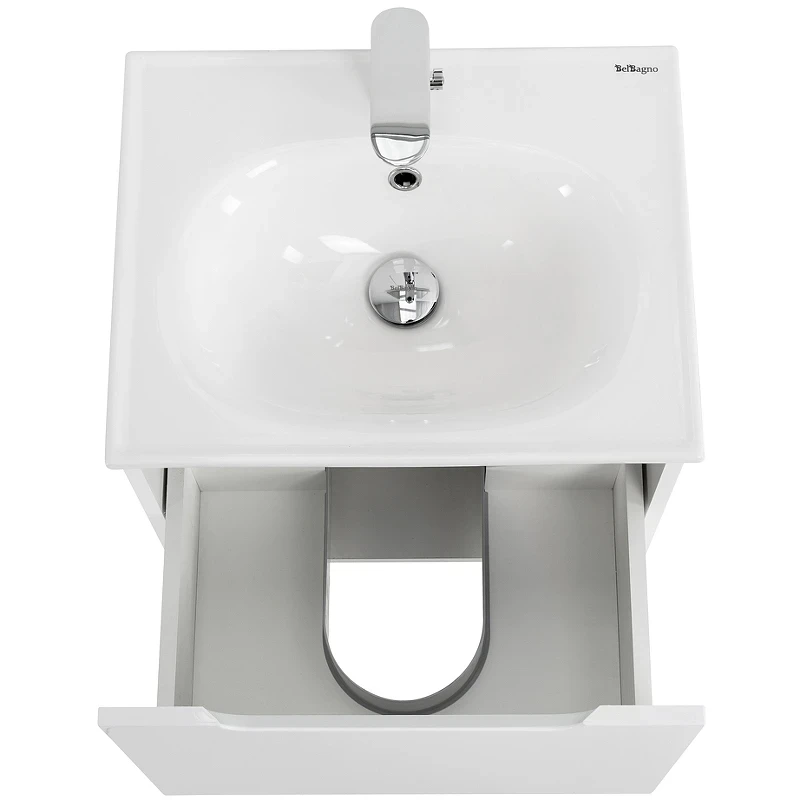Тумба под раковину BelBagno Etna 60 ETNA-600-1C-SO-BL-P подвесная Bianco Lucido МДФ / ЛДСП