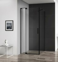 Душевой уголок Cezares Slider 90x90 SLIDER-AH-1-90-80/90-C-NERO профиль Черный матовый стекло прозрачное