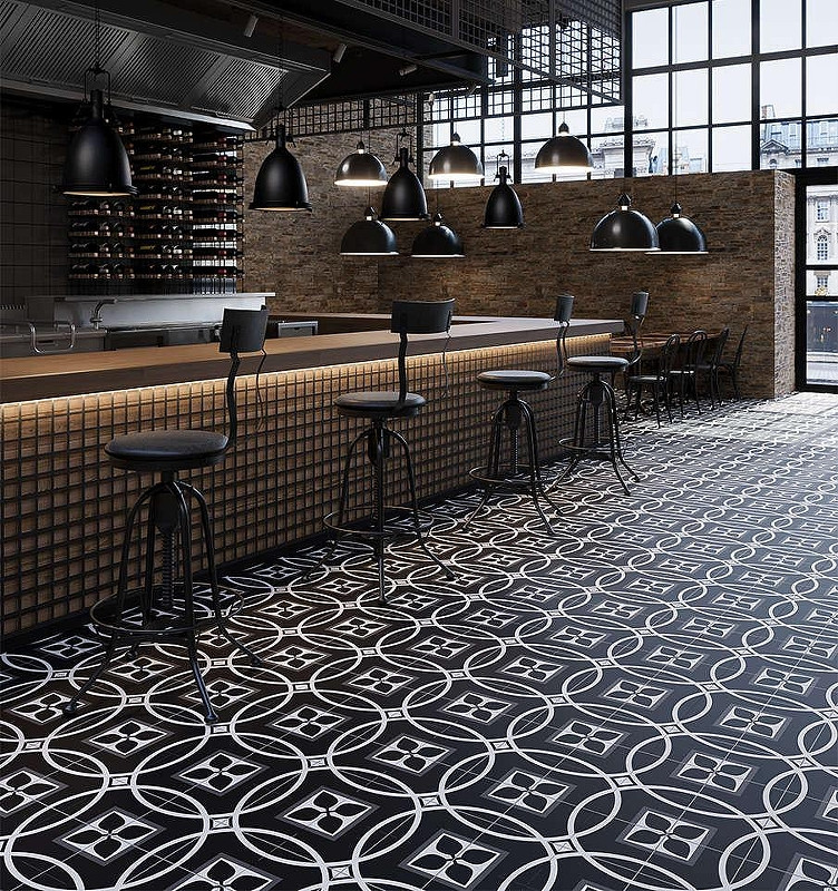 Керамогранит Staro 60х60 черный, белый для кухни Индия