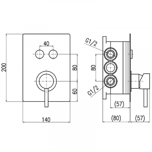 Смеситель для душа Rav Slezak Seina SE986BOX Хром встраиваемый