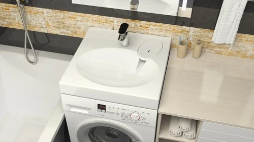 Раковина Azario Elegance 59.2 CS00078300 на стиральную машину цвет Белый
