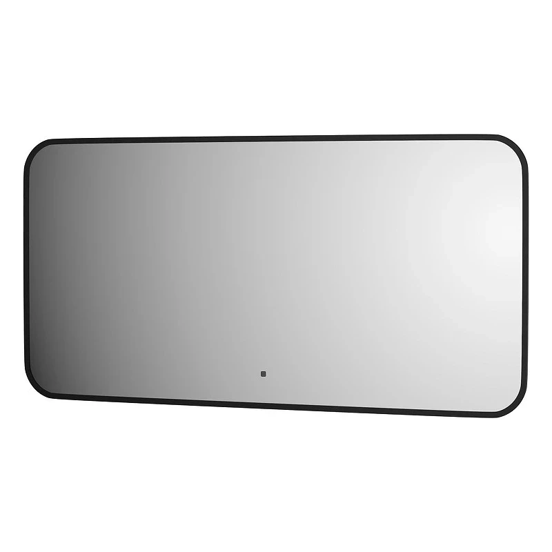 Зеркало Defesto Aura 100х50 DF 2975RH с подсветкой 28W-3000K/ИК - выключатель/Теплый белый свет/Черная рама