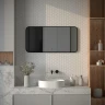 Зеркало Defesto Aura 100х50 DF 2975RH с подсветкой 28W-3000K/ИК - выключатель/Теплый белый свет/Черная рама