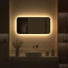 Зеркало Defesto Aura 100х50 DF 2975RH с подсветкой 28W-3000K/ИК - выключатель/Теплый белый свет/Черная рама