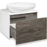 Тумба под раковину Runo Бари 60 00-00001378 подвесная Железный камень Белая МДФ / ЛДСП