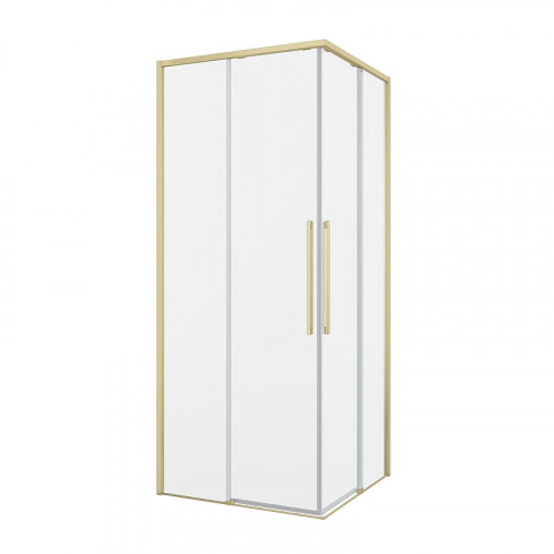 Душевой уголок Black&amp;White S1220-9090G 90x90 12209090G профиль брашированное золото стекло прозрачное
