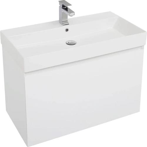 Комплект мебели для ванной Aquanet Йорк 85 203644 подвесной Белый глянец МДФ / ЛДСП