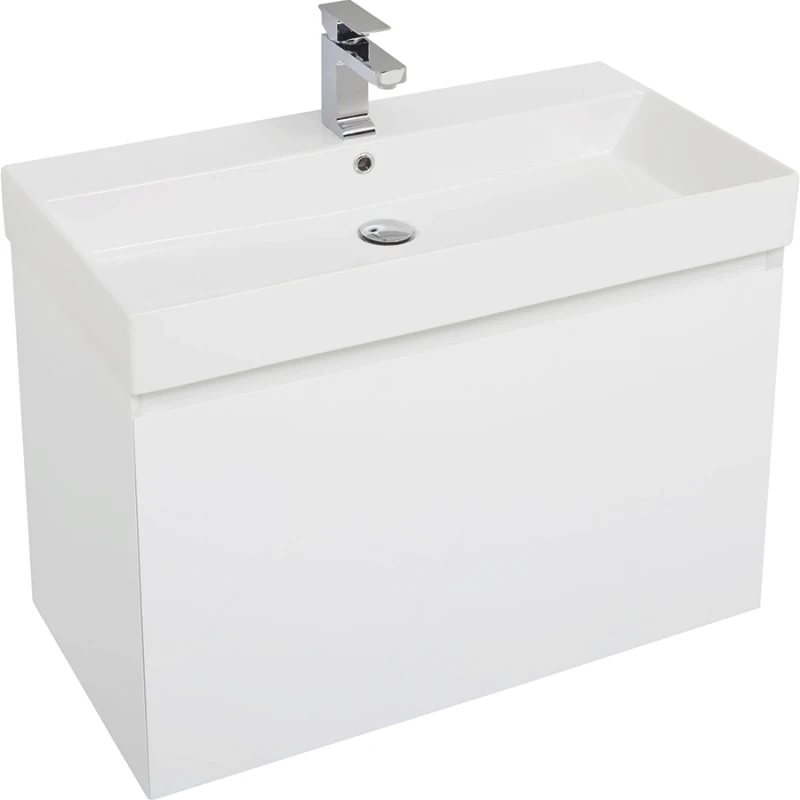 Комплект мебели для ванной Aquanet Йорк 85 203644 подвесной Белый глянец МДФ / ЛДСП