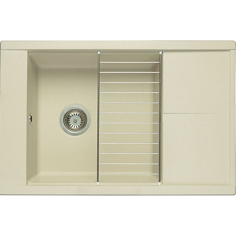 Кухонная мойка Aquaton Делия 78 1A715132DE240 Жемчуг искусственный камень (литьевой мрамор) встраиваемый