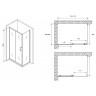 Душевой уголок Abber Schwarzer Diamant 110x60 AG30110B5-S60B5 профиль Черный стекло прозрачное