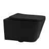 Комплект унитаза Abber Rechteck AC1201MB-AC0105-AC0121MB с сиденьем Микролифт и клавишей смыва цвет Черный матовый