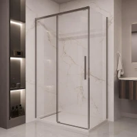 Душевой уголок Vincea Stella 130х80 VSR-1ST8013CLGM профиль цвет Вороненая сталь стекло прозрачное