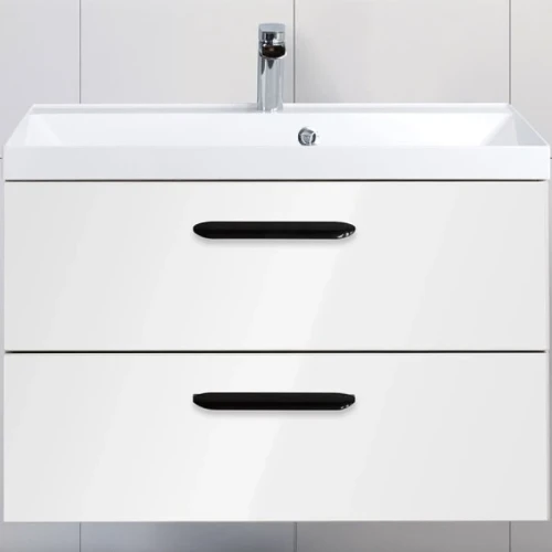 Тумба под раковину BelBagno Aurora 80 AURORA-800-2C-SO-BL подвесная Bianco Lucido МДФ / ЛДСП