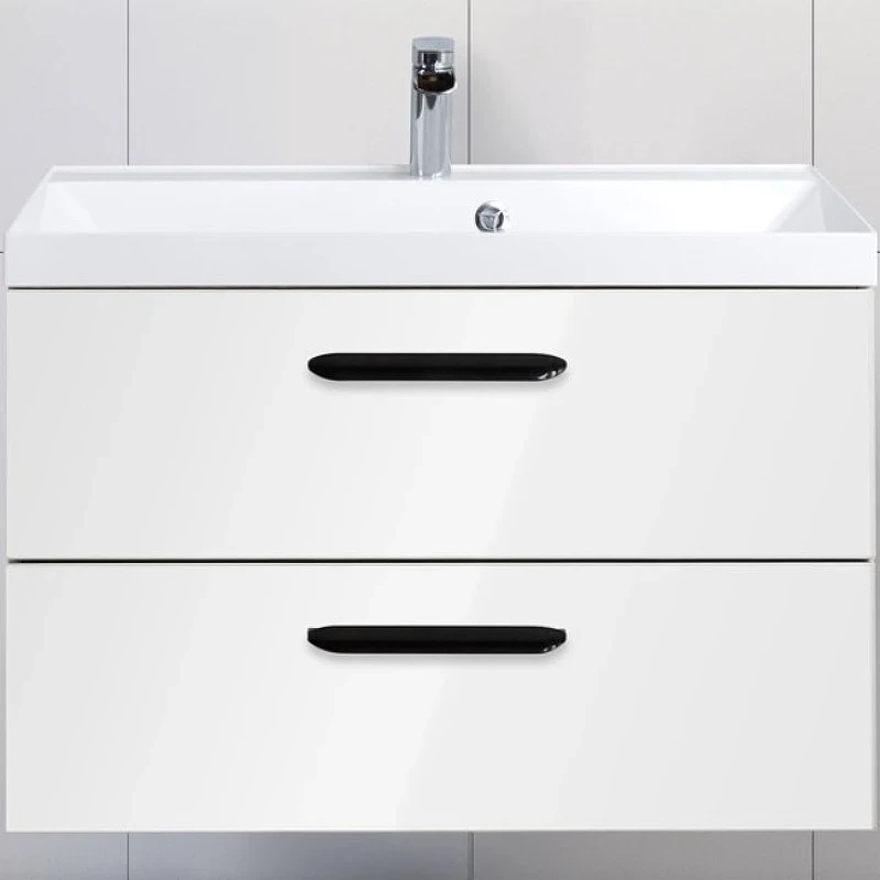 Тумба под раковину BelBagno Aurora 80 AURORA-800-2C-SO-BL подвесная Bianco Lucido МДФ / ЛДСП