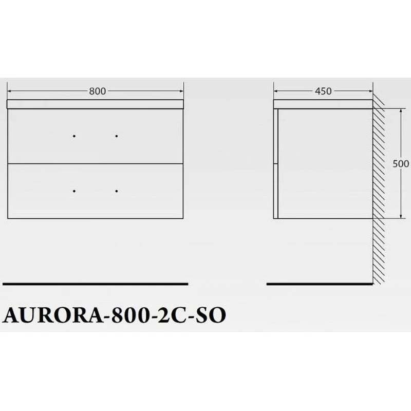 Тумба под раковину BelBagno Aurora 80 AURORA-800-2C-SO-BL подвесная Bianco Lucido МДФ / ЛДСП