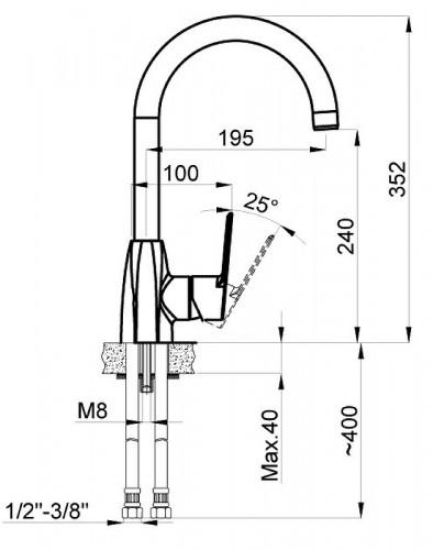 Смеситель для кухни Azario Enzo AZ-15714431 Хром латунь
