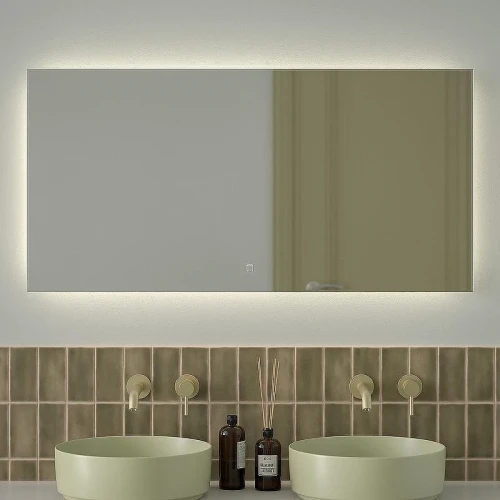 Зеркало Defesto Glow 120х60 DF 2508SH с подсветкой 34W-4500К/с фацетом/Сенсорный выключатель/Нейтральный белый свет