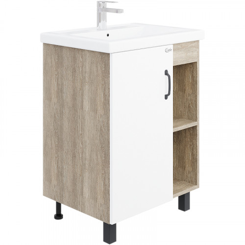 Тумба под раковину Onika Тимбер 60.01 106115 Белый матовый Дуб сонома МДФ / ЛДСП