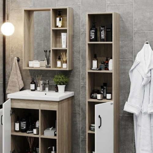 Тумба под раковину Onika Тимбер 60.01 106115 Белый матовый Дуб сонома МДФ / ЛДСП