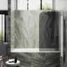 Шторка на ванну Maybah Glass MGV-133-1у 440x1400 в узком профиле Белый стекло графитовое матовое