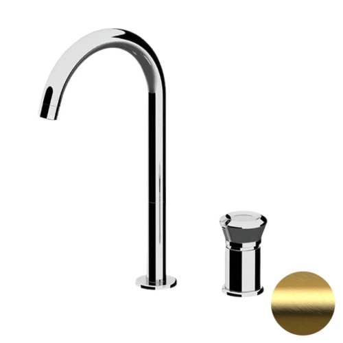 Смеситель для раковины Remer Element ET57LBG цвет Золото брашированное