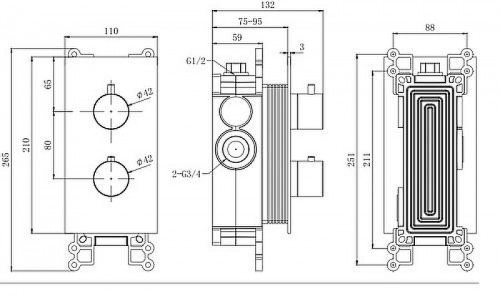 Смеситель для душа Splendy Passion PA204U2T3GM с термостатом цвет Золото матовое