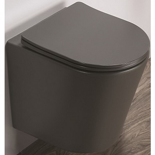 Унитаз CeramaLux B2330-2MDH подвесной Серый матовый с сиденьем Микролифт фаянс подвесной