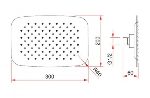 Верхний душ Berges Ventas O 074005 Хром сильвер