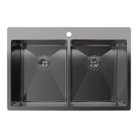 Кухонная мойка Rivelato Rinox 74 7450 2В PVD black цвет Черный