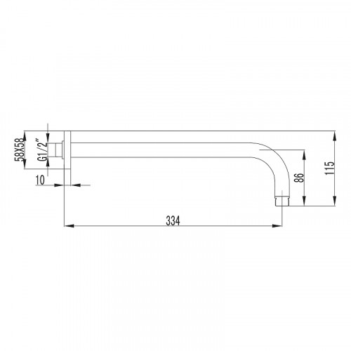 Кронштейн для верхнего душа Lemark LM3787BL Черный