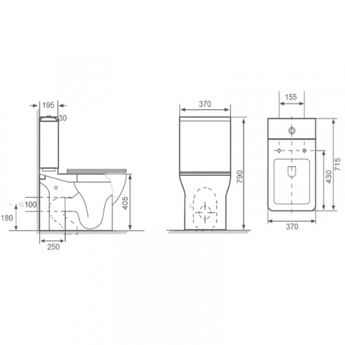 Унитаз моноблок Royce Smart RCT-133004WH с сиденьем Микролифт фаянс напольный