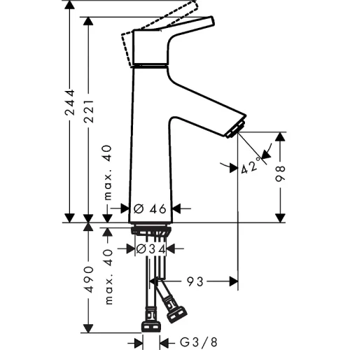 Смеситель для раковины Hansgrohe Talis S 72023000