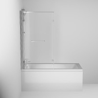 Шторка на ванну Damixa Skyline 80х140 DX35WBS-D7W1-150MT профиль Хром стекло прозрачное