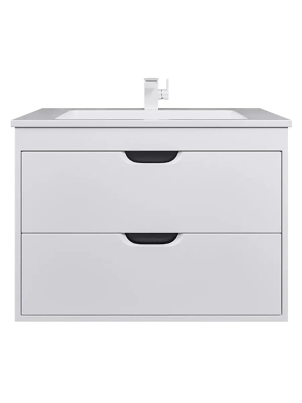 Тумба с раковиной Uperwood Modul 80 393020560 подвесная цвет Белый матовый Графит матовый