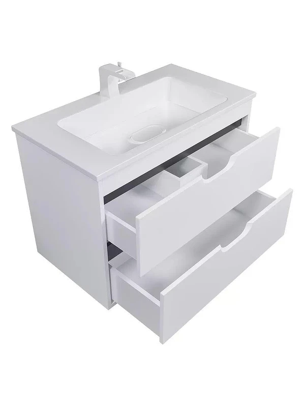 Тумба с раковиной Uperwood Modul 80 393020560 подвесная цвет Белый матовый Графит матовый