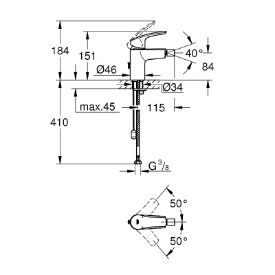Смеситель для биде Grohe Eurosmart 32927003 Хром латунь