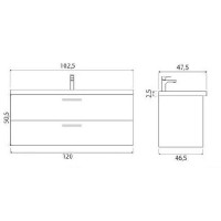 Тумба под раковину Creto Ares 120 10-1111W подвесная White МДФ / ЛДСП