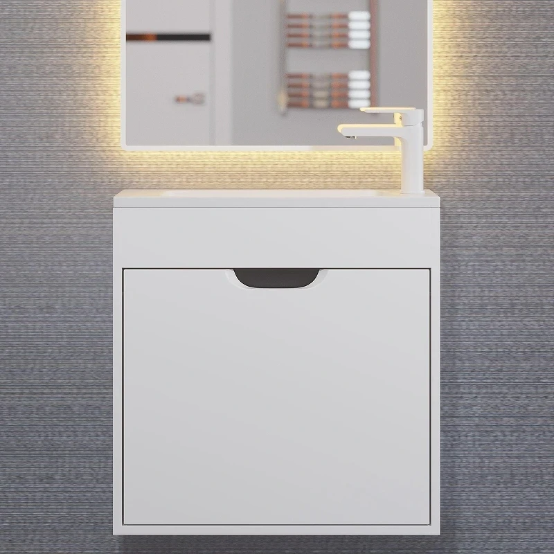 Тумба с раковиной Uperwood Modul 60 393020557 подвесная цвет Белый матовый Графит матовый